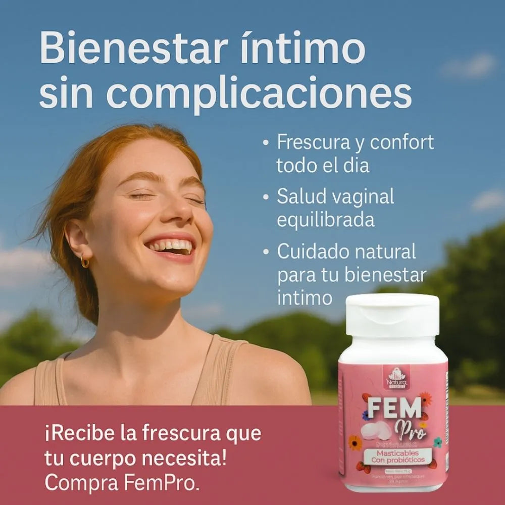 ¡No más picazón, mal olor o flujo anormal! FemPro Probiótico Vaginal Masticable